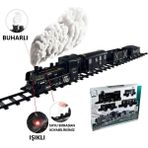 Brother Toys Duman Çıkartan Büyük Boy Pilli Sesli ve Işıklı 15 Parça Klasik Buharlı Tren Oyuncak Lokomotif Seti