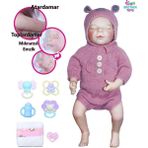 Brother Toys Gerçekçi Et Bebek 43 cm Gerçek Detaylı %100 Silikon Yumuşak Vücut Oyuncak - Pembe
