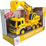 Brother Toys Inşaat Aracı Kepçeli Kamyon Sesli Işıklı Sirenli Oyuncak Araba 28 Cm. - Sarı - Siyah