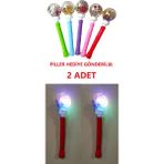 Brother Toys Işıklı Sopa Küre 30 Cm 2 Adet Eğlenceli Spor Oyuncakları Piller Hediye 6 Pil ile Çocuklar İçin