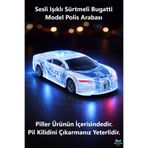 Brother Toys Kırılmaz Korumalı Sesli Işıklı Müzikli Sürtmeli Oyuncak Bugatti Model Polis Arabası