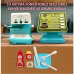 Brother Toys Kutulu 12 Parça Su Akıtma Fonksiyonlu Seslı Işıklı Kahve Makinesi Ve Sipariş Ekranı Mavi