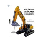 Brother Toys Metal Kepçeli Paletli Kepçe Ekskavatör Oyuncak İş Makinesi Makinası 12 Cm.