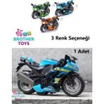 Brother Toys Oyuncak 1 Adet Motorsiklet Sürtmeli Kaliteli Yurtdışından Özel Üretim 13 Cm. (Mavi, Turuncu, Yeşil Renk Seçenekli)
