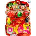 Brother Toys Oyuncak 19 Parça Kartela Meyve Sebze Kesme Seti Bıçak Tabak Tencere ve Kesme Tahtası Karpuz Üzüm