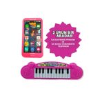 Brother Toys Oyuncak Dokunmatik Kukuli Oyuncak Cep Telefonu ve Elektronik Sesli Piyano 2'li Set