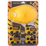 Brother Toys Oyuncak Kask Ve 4 Adet Iş Makinesi Kasklı Inşaat Seti Kamyon Kepçe Tanker Beton Mikseri