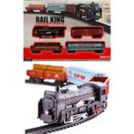 Brother Toys Oyuncak Tren Seti 14 Parça Farları Yanabilen 1 Metre Raylı Sesli ve Işıklı Piller Hediye - Siyah - Kırmızı