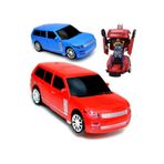 Brother Toys Robota Dönüşebilen Jeep Araba Işıklı Sesli Müzikli Kendi Kendine Gezen Pilli Oyuncak 20 Cm.