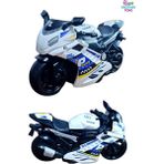 Brother Toys Sürtmeli Kaliteli Oyuncak Motorsiklet Yurtdışından Özel Üretim Gri Renk Polis Motor 14 Cm. 1 Adet - Beyaz