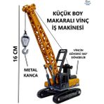 Brother Toys Vinç Sarılır Makaralı Metal Kancalı İpli Oyuncak İş Makinesi Paletli İş Makinası 16 Cm. - Siyah - Sarı