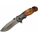 Browning Edc Katlanır Paslanmaz Çelik Bıçak Ahşap Desenli Sap X50