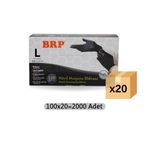 BRP 20x100 Adet Siyah Pudrasız Large Nitril Muayene Eldiveni