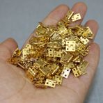 Brrnoo 8x10mm Mini Pirinç Menteşeler, 4 Delikli Küçük Menteşe, Bebek Evleri Dolapları, Vidalı, El Sanatları Projeleri Için (GOLD)