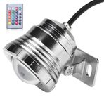 Brrnoo Uzaktan Kumandalı RGB Sualtı Işığı, Yüksek Verimli Suya dayanıklı Işık, Çeşme, Havuz, Yol Için Bahçe Spot Işığı (Gümüş plastik kaplı alüminyum)