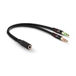 Brs Kulaklık Mikrofon Ayırıcı Y Splitter Kablo 2 x 3.5 mm Stereo Kablo - Siyah
