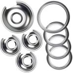 Brülör Damlama Kasesi 1 Büyük 8'' WB32X10013 & 3 Küçük 6'' WB32X10012 Krom Damlama Tavası Seti 4'lü Paket APPLIANCEMATES Replacement Parts GE Hotpoint Electric Serisi için Uygun (3) 15,24 cm