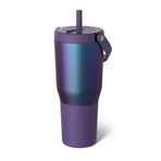BrüMate Resa 35 oz%100 Sızdırmaz Saplı ve Pipetli Seyahat Bardağı | Esnek Yumuşak Yudum Pipeti | Üstün Dayanıklılık için Silikon Kılıf | Paslanmaz Çelik | Bardak Tutucu ve Seyahat Dostu | Koyu Aura)