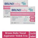Bruno Baby Nazal Aspiratör Yedek Ucu Ekstra Yumuşak 2×10 Adet Güvenilir ve Hijyenik