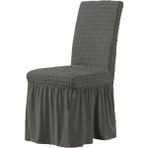 Brürümcük Etekli Sandalye Kılıfı, Lastikli,esnekli Sandalye Örtüsü 1 Adet - 35 x 45 cm - Antrasit