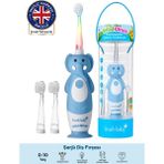 Brush Baby Bebek ve Çocuk Diş Fırçası - Şarjlı - Çok Renkli Disko Işıklı - 0-10 Yaş - Fil - Mavi
