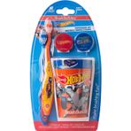 Brush Buddies Hot Wheels Çocuk Diş Fırçası Seti, Çocuklar için Manuel Diş Fırçaları, 2-4 Yaş Çocuklar için Diş Fırçası, Kapaklı ve Bardaklı Seyahat Diş Fırçası Seti, 6 Parça