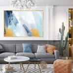 Brush Strokes Yağlı Boya Dokulu Tablo 50X70 Gold Çerçeveli