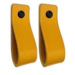 Brute Strength - Deri kulplar mobilya - toprak sarısı - 2 adet - 16,5 x 2,5 cm - her bir deri kulp için 3 vida rengi içerir
