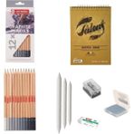 Bruynzeel Eskiz Başlangıç Seti 10 + Dereceli Kalem + A5 Defter + Dağıtıcı Set + Silgi + Açacak + Hamur Silgi - Karışık-Çok Renkli - standart