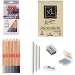 Bruynzeel Eskiz Başlangıç Seti 5 + Dereceli Kalem + A5 Defter + Dağıtıcı Set + Silgi + Açacak + Hamur Silgi - Karışık-Çok Renkli - standart