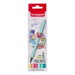 Bruynzeel Fineliner Fırça Kalemi, 6 Parçalı, Açık