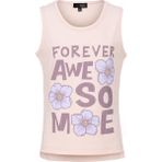 BRZ Collection Baskılı Yırtmaçlı Kız Çocuk Sıfır Kol T-Shirt - Somon - 5 Yaş
