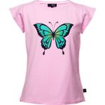 BRZ Collection Kelebek Baskılı Kız Çocuk T-Shirt - 4 Yaş - Açık Pembe