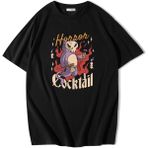 Brz Collection Oversize Halloween Coctail T-shirt-siyah