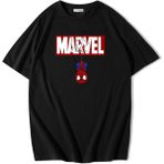 BRZ Collection Oversize Marvel Cute Spiderman T-Shirt - Siyah