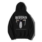 BRZ Collection Unisex Oversize Anime Inspired “Behind” Baskılı Hoodie (XXS)