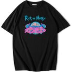 BRZ Collection Unisex Oversize Rick And Morty Space Ship T-Shirt - 2XL - Siyah