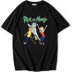 BRZ Collection Unisex Oversize Rick And Morty T-Shirt - 2XL - Siyah
