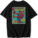 Brz Collection Unisex Oversize Spider-man T-shirt-siyah
