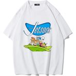 Brz Collection Unisex Oversize The Jetsons (Jetgiller) T-Shirt (Beyaz)