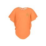 BRZ Kids Sim Baskılı Neon Turuncu Kız Çocuk Yarasa Kollu T-shirt.