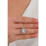 Bs Begisilver 925 Ayar Gümüş Mor Lotus Çiçeği Kolye