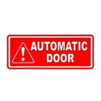 BS.Elektronik Automatıc Door Sticker - Otomatik Kapı Ingilizce Sticker - 12,5 x 5 cm - Beyaz - Kırmızı