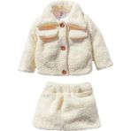 BS Hood x Ipek Atlas Kız Bebek Çocuk Ceket Etekli Takım - 01.Ekru - 5 Yaş