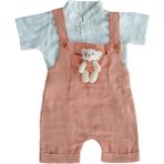 BS Hood x Ipek Atlas Kız Erkek Bebek Müslin Salopetli Takım - 0-Kahverengi - 4 Yaş