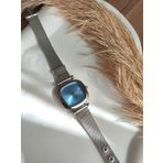 BS STILL hasır kordon minimal kadın kol saati modern Gümüş renk vintage quartz içi mavi