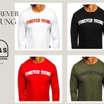 B&S Uniforma | Forever Young, Erkek Sweatshirt, Trend Günlük Sweat,%100 Pamuk (Siyah, L)