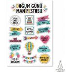Bsb Doğumgünü Manifesto Telefon Laptop Notebook Tablet Defter Matara Stiker Etiket ST2576