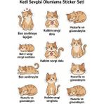 Bsb Kedi Sevgisi Olumlama Telefon Laptop Notebook Tablet Defter Matara Stiker Etiket ST2520