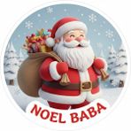 Bsb Noel Yılbaşı Yeni Yıl Telefon Laptop Notebook Tablet Defter Matara Stiker Etiket 18 cm ST2460